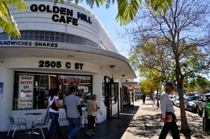 The Golden Hill Cafe is a great example of San Diego's Streamline Moderne architecture from the 1930s & 40s.