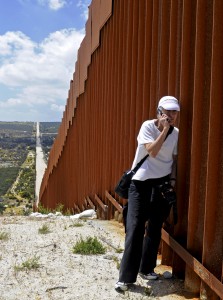 Fernandez at the border wall near La Rumorosa, Baja California, Mexico